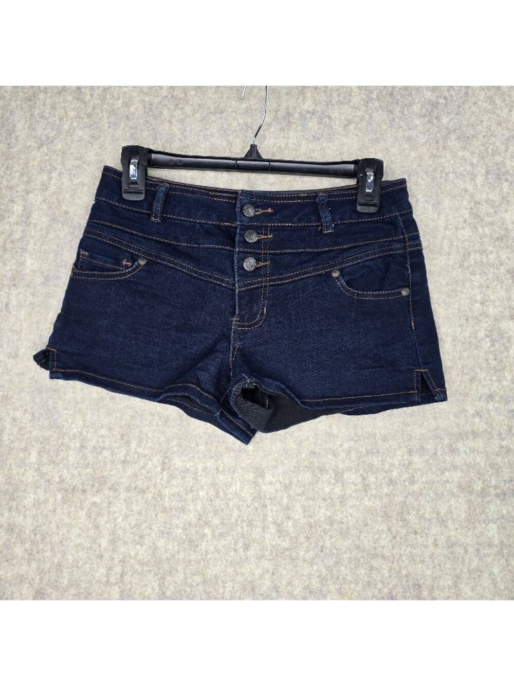Blue Spice Womens Denim Shorts Dark Wash Button-Up Style Size 5/6 Cotton Blend